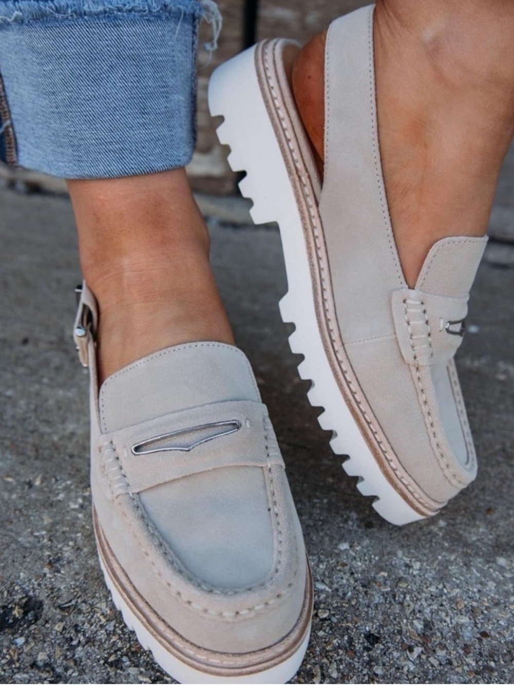 Steve Madden Felicite Suede Slingback Penny Loafers